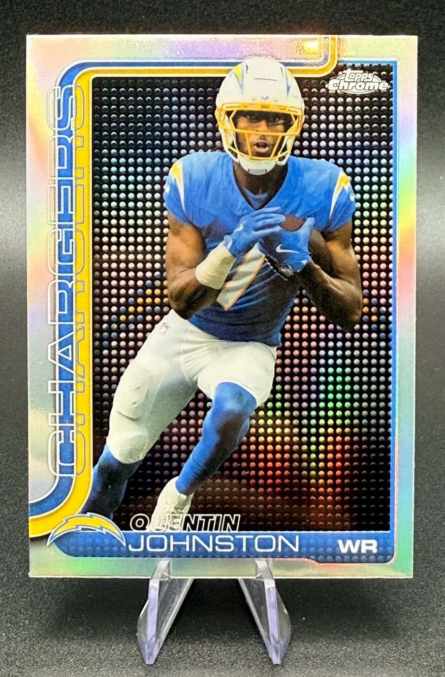 Quentin Johnston LA Chargers Lightboard Refractor 2025 Topps Chrome Trading Card